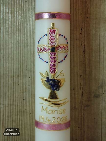 Schlichte Kommunionkerze Rudi inkl. Box