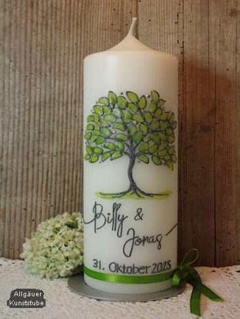 Hochzeitskerze Alma mit Baum