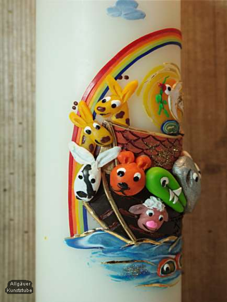 Taufkerze Arche Noah mit Schaf