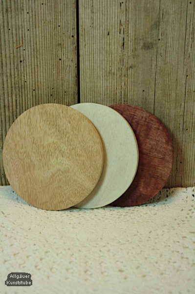 Kerzenteller Antje 10 cm natur /dunkel / weiß