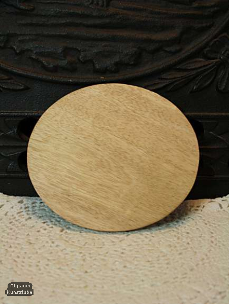 Kerzenteller Antje 10 cm natur /dunkel / weiß