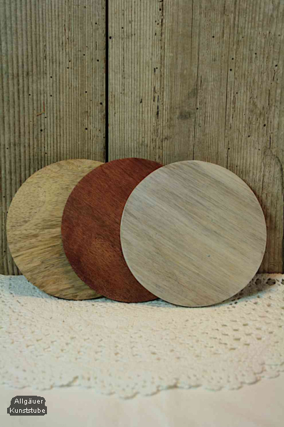 Kerzenteller Linda 12 cm natur /dunkel /weiß
