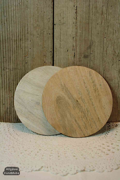 Kerzenteller Brigitte Holz 14 cm Hell / Natur