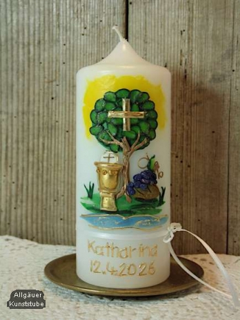 Patenkerze Pius mit Lebensbaum