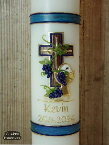 Kommunionkerze Bruno mit Kelch