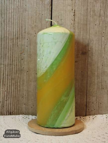 Handveredelte Kerze Melone 20 cm x 7 cm