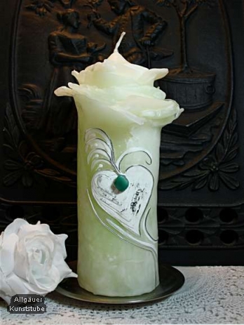 Mantelkerze Anna Rosette 25 cm x 7 cm