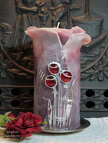 Mantelkerze Liz Rosette 20 cm x 9 cm