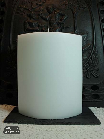 Große Ovalkerze weiß/220/150/80