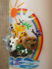 Taufkerze mit Arche Noah und Löwe