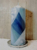 Handveredelte Kerze Indigo 20 cm x 7 cm