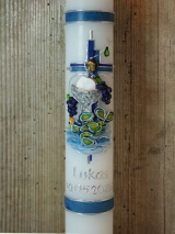 Kommunionkerze Eugen mit Kelch und Fisch inkl. Box