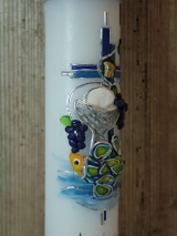 Kommunionkerze Eugen mit Kelch und Fisch inkl. Box