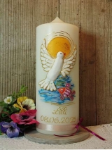 Taufkerze Valerie mit Taube