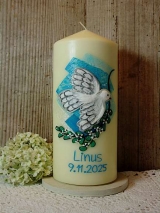 Taufkerze Paula mit Taube