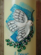 Taufkerze Paula mit Taube