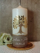 Hochzeitskerze Kordula mit Lebensbaum