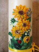 Geburtstagskerze Juna mit Sonnenblumen