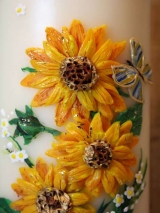 Geburtstagskerze Juna mit Sonnenblumen