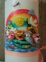 Taufkerze mit Arche Regenbogen