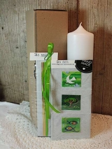 Bastelset Taube, Baum, Fische inkl. Kerze