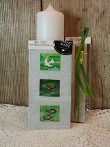 Bastelset Taube, Baum, Fische inkl. Kerze