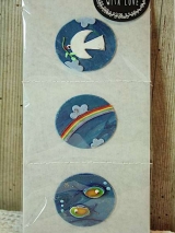 Bastelset Taube, Regenbogen, Fische rund  inkl. Kerze