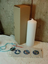 Bastelset Taube, Regenbogen, Fische rund  inkl. Kerze