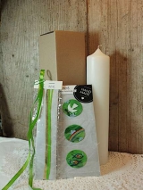 Bastelset Taube, Regenbogen, Fische  inkl. Kerze