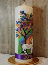 Osterkerze Lamm bunt