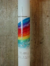 Kommunionkerze Ria mit Regenbogen inkl. Box
