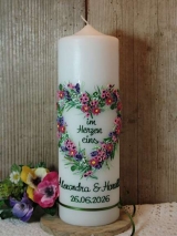Hochzeitskerze Theresa mit Blütenherz