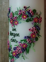 Hochzeitskerze Theresa mit Blütenherz