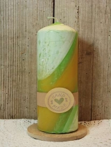 Handveredelte Kerze Melone 20 cm x 7 cm